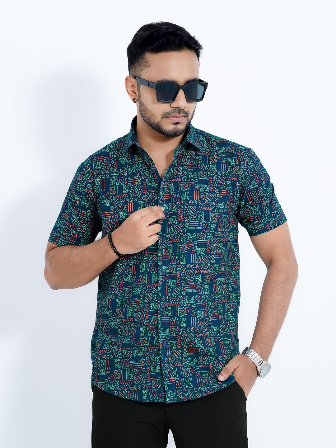 Men's Premium Printed Half Sleeve Casual Shirt