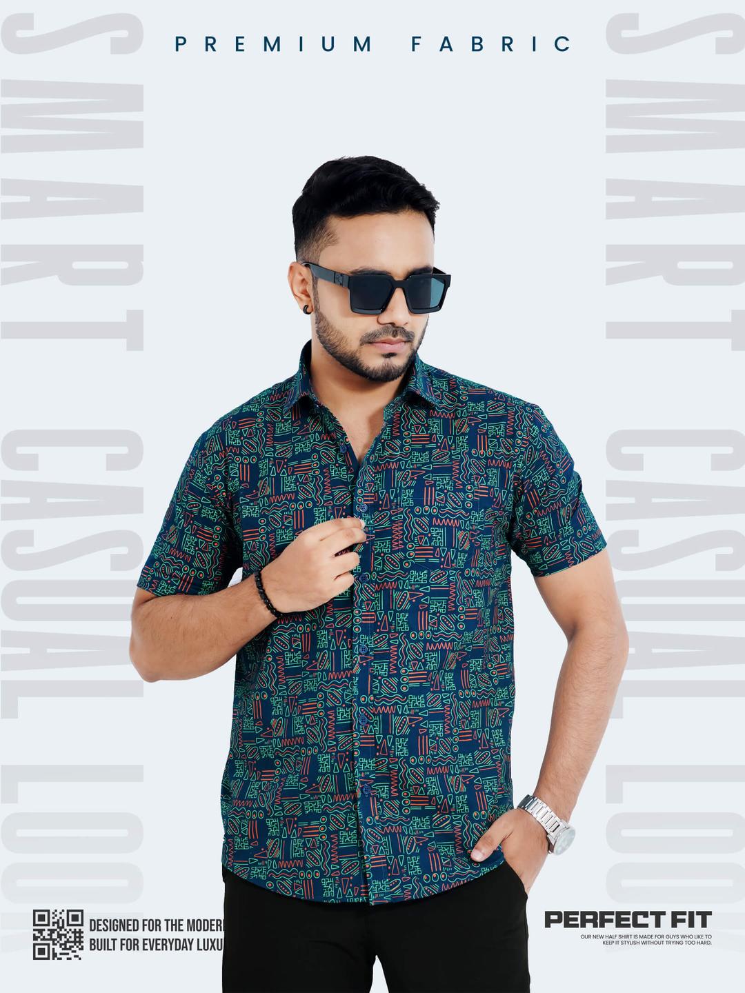Men's Premium Printed Half Sleeve Casual Shirt
