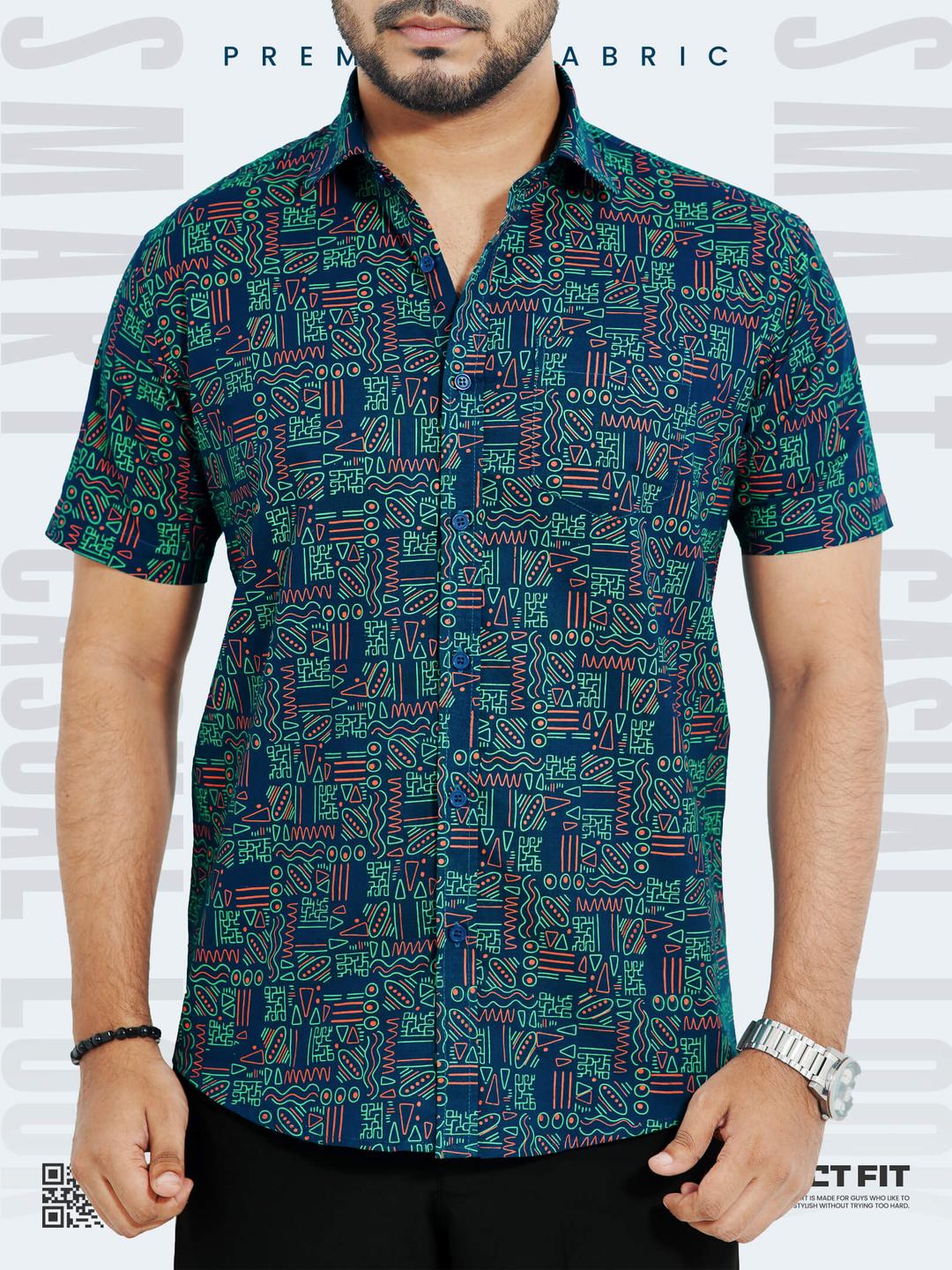 Men's Premium Printed Half Sleeve Casual Shirt