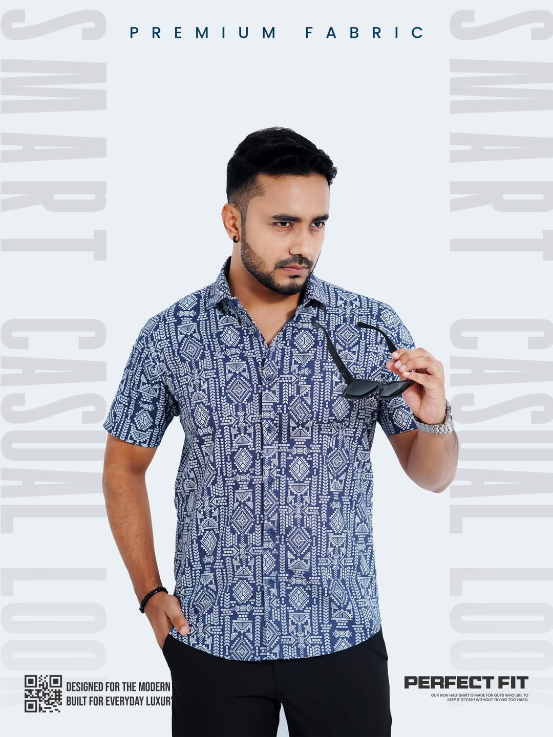 Premium Regular Fit Printed Half Shirt