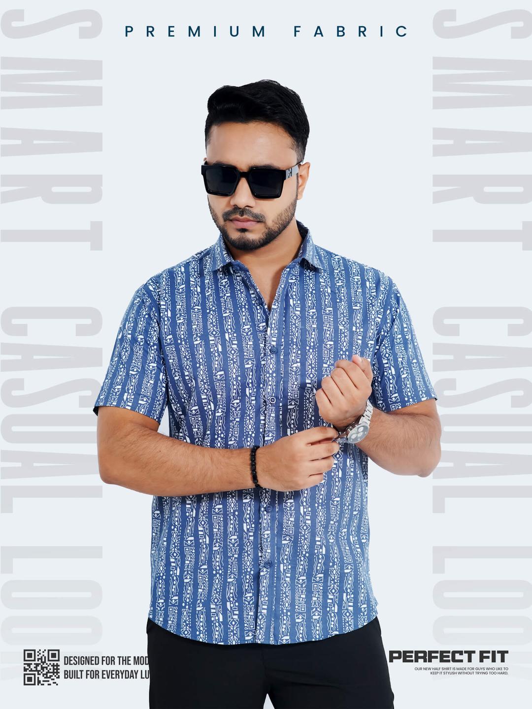 Fashionable Men's Printed Summer Shirt
